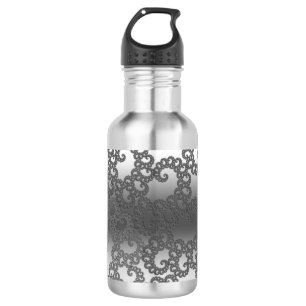 Silver Fractal Art Stainless Steel Water Bottle