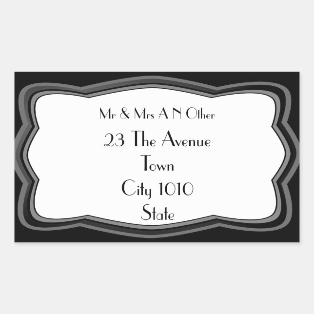 Silver Frame Design Name and address Sticker (Front)