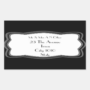 Silver Frame Design Name and address Sticker