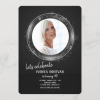 Silver Frame Photo Birthday Party Invitation