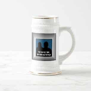 Silver Frame Your Photo Stein Mug Template