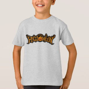 Silver Framed Happy Halloween Ruby Eyed Pumpkin T-Shirt