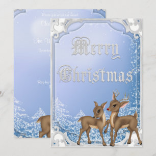 Silver Framed Rudolph & Clarice Merry Christmas Invitation
