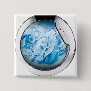 silver framed washing machine animated 2 inch square button