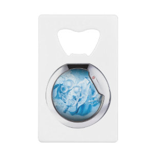 silver framed washing machine animated credit card bottle opener