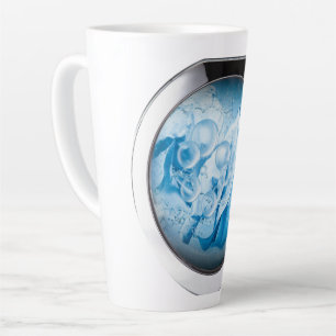 silver framed washing machine animated latte mug