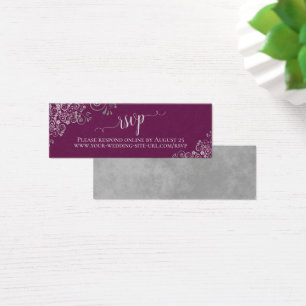 Silver Frills Cassis Purple Wedding RSVP Online