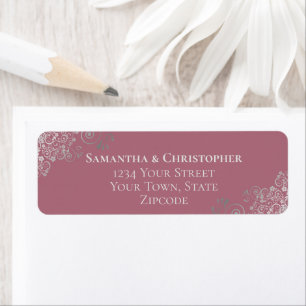 Silver Frills Dusty Rose Wedding Return Address