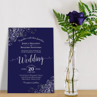 Silver Frills Elegant Navy Blue Wedding