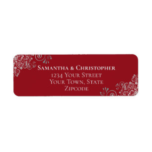 Silver Frills Romantic Red Mariage Adresse de reto