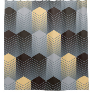 Silver geometric buildings, abstract pattern.