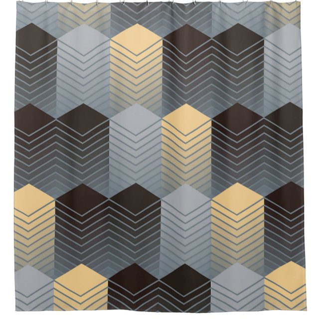 Silver geometric buildings, abstract pattern. (Front)