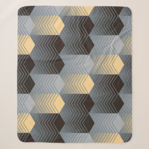 Silver geometric buildings, abstract pattern. sherpa blanket