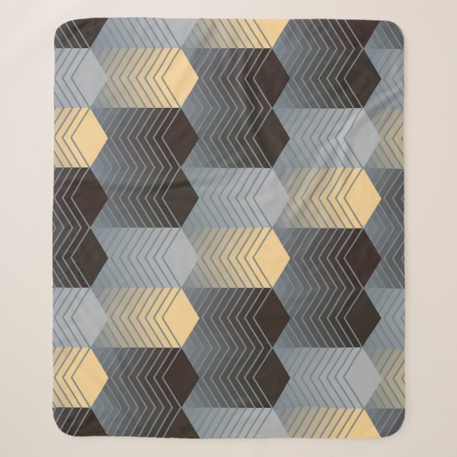 Silver geometric buildings, abstract pattern. sherpa blanket (Front)