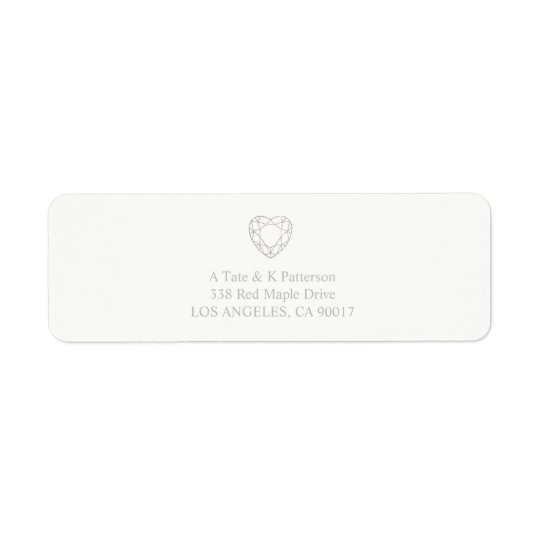 Silver geometric heart return address labels