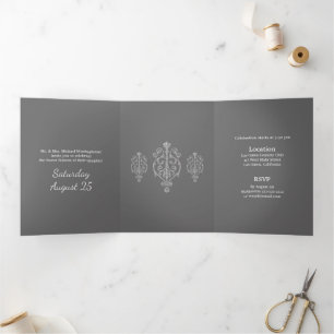 Silver Ghear Sweet 16 Party Invitation