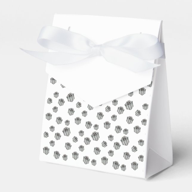 Silver Gift Boxes Elegant Holiday Premium Party (Front Side)