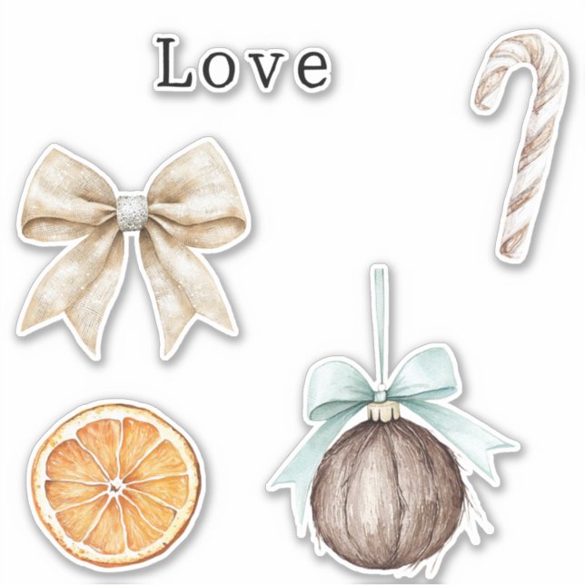 Silver Glam Bow Love Orange Coconut Candy Cane (Front)