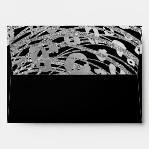 Silver Glam Cheetah Print Exotic Party Invitation Envelope
