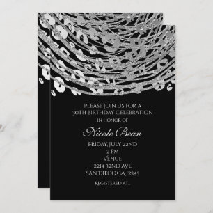 Silver Glam Cheetah Print Exotic Party Invitations