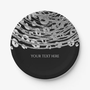 Silver Glam Cheetah Print Exotic Print Party Paper Plate