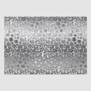 Silver Glam Leopard Animal Print Tissue Paper