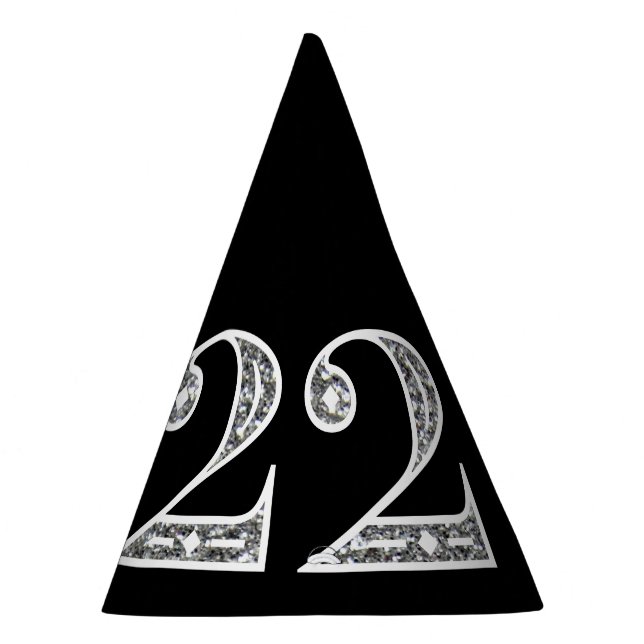 Silver Glamourous 2022 New Years Eve Party Hat (Right)