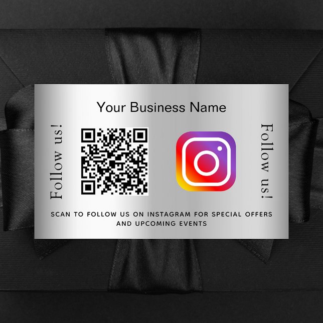 Silver glamourous business qr code instagram sticker (Creator Uploaded)