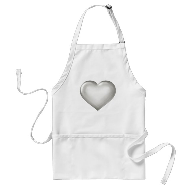Silver glass heart standard apron (Front)