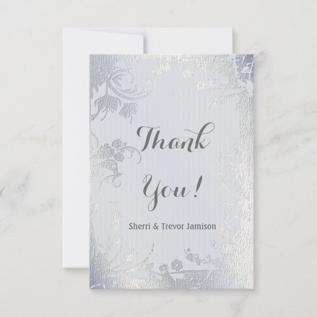 Silver Glimmer Floral Anniversary Thank You (Front)