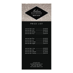 Silver Glitter and Glamour Beauty Rack Card