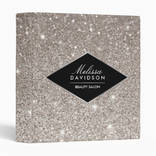 Silver Glitter and Glamour Personalized Binder