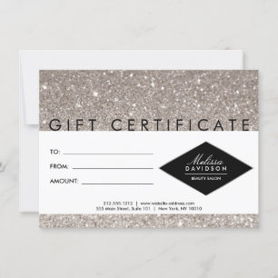 Silver Glitter and Glamour Salon Gift Certificate
