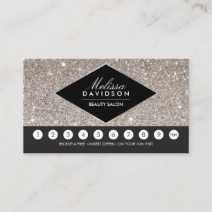 Silver Glitter and Glamour Salon Loyalty Card