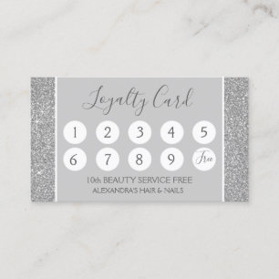 Silver Glitter and Sparkle Girly Loyalty Punch