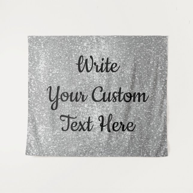 Silver Glitter Anniversary Backdrop Photo Booth Tapestry (Front (Horizontal))