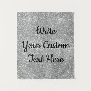 Silver Glitter Anniversary Backdrop Photo Booth Tapestry