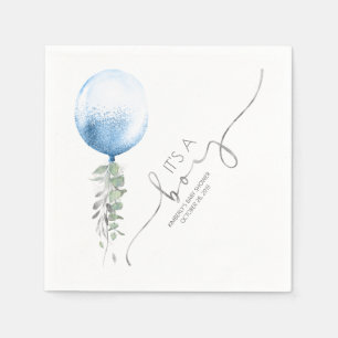 Silver Glitter Balloon Garland Elegant Baby Shower Napkin