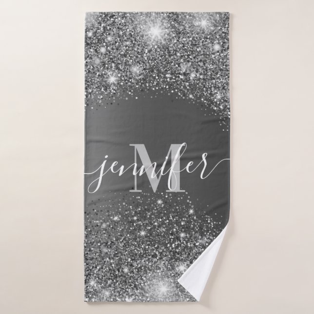 Silver Glitter Bath Towel (Bath Towel)