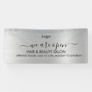 Silver Glitter Beauty Salon Banner