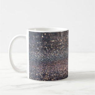 Silver Glitter: Black Bokeh Christmas Coffee Mug