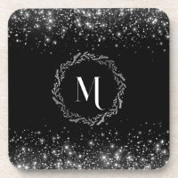 Silver Glitter Black Monogram