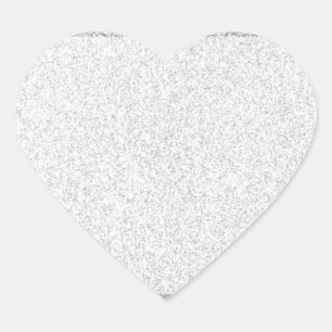 Silver glitter blank template heart sticker