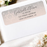 Silver glitter blush pink girly bat mitzvah<br><div class="desc">Add a touch of elegance to your mail with this silver glitter ombre return address label featuring a Star of David. The soft blush and silver tones create a modern, sophisticated look, perfect for everyday use or special occasions like Bar Mitzvahs, Bat Mitzvahs, Hanukkah, or Jewish weddings. Personalize with your...</div>
