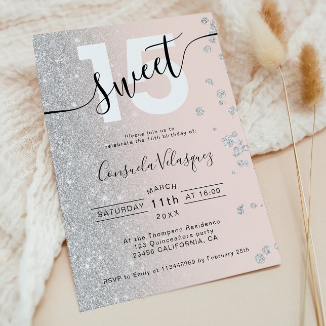 Silver glitter blush pink Quinceanera photo budget (Silver glitter blush pink Quinceanera photo budget)