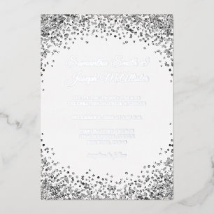 Silver Glitter Border Black Wedding