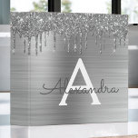 Silver Glitter Brushed Metal Monogram Name Binder<br><div class="desc">Silver Faux Foil Metallic Sparkle Glitter Brushed Metal Monogram Name and Initial Planner Binder. This makes the perfect sweet 16 birthday,  wedding,  bridal shower,  anniversary,  baby shower or bachelorette party gift for someone that loves glam luxury and chic styles.</div>