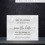 Silver glitter budget wedding save the date flyer<br><div class="desc">Please note that this Save the date is on flyer paper and very thin. Envelopes are not included. For thicker Save the Date card (same design) please visit our store. A trendy wedding Save the Date. A faux silver background. Decorated with faux glitter sparkles. Personalize and add a date, place...</div>