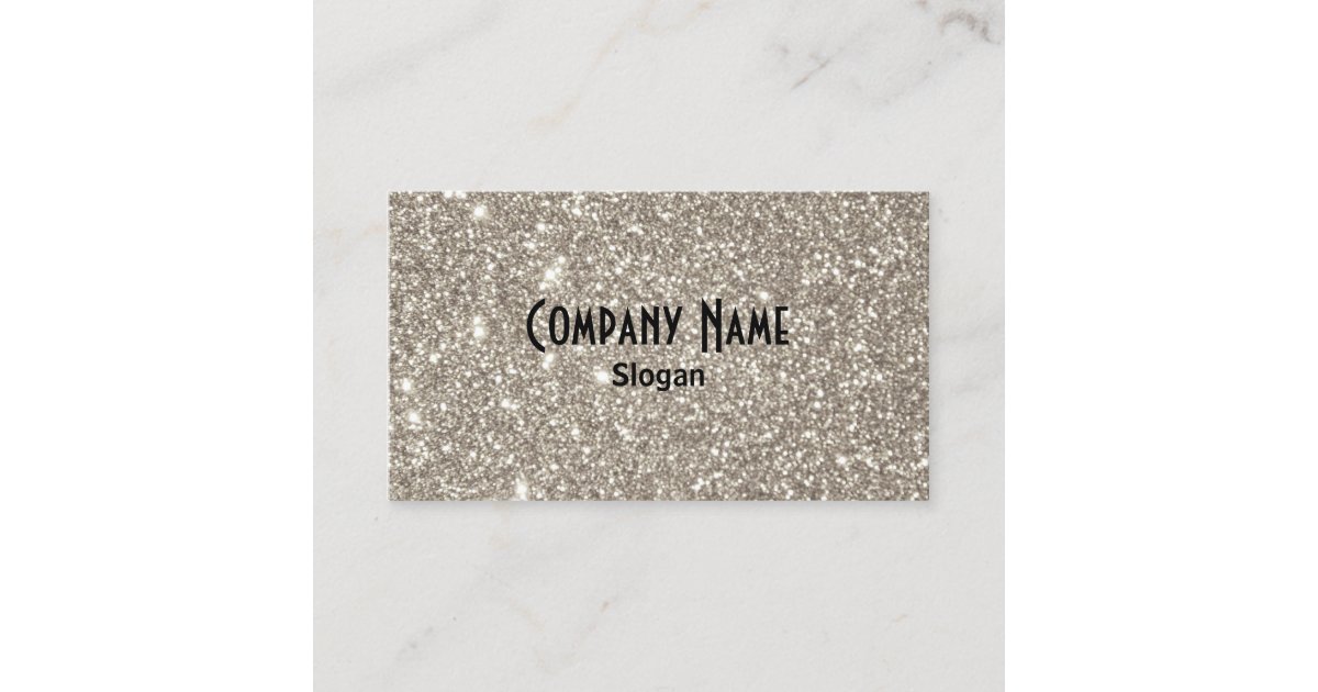 Silver Glitter Business Card Zazzle
