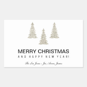 Silver Glitter Christmas Sticker